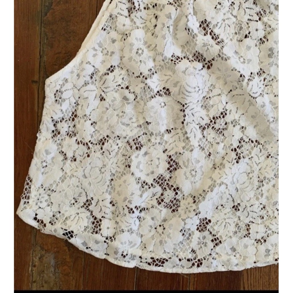 Free People White Lace Crop‎ Top Size Large - Picture 3 of 8